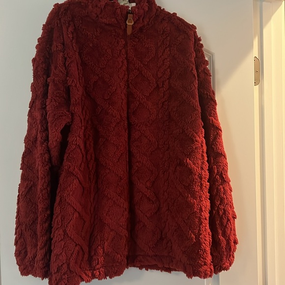 Cozy Red Sherpa Jacket - Picture 2 of 5